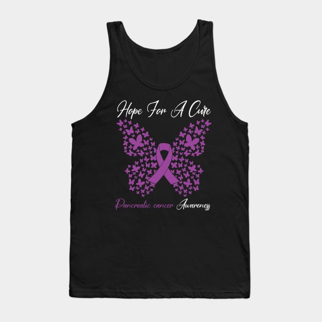 Hope For A Cure _ Butterfly Gift 3 Pancreatic cancer Tank Top by HomerNewbergereq